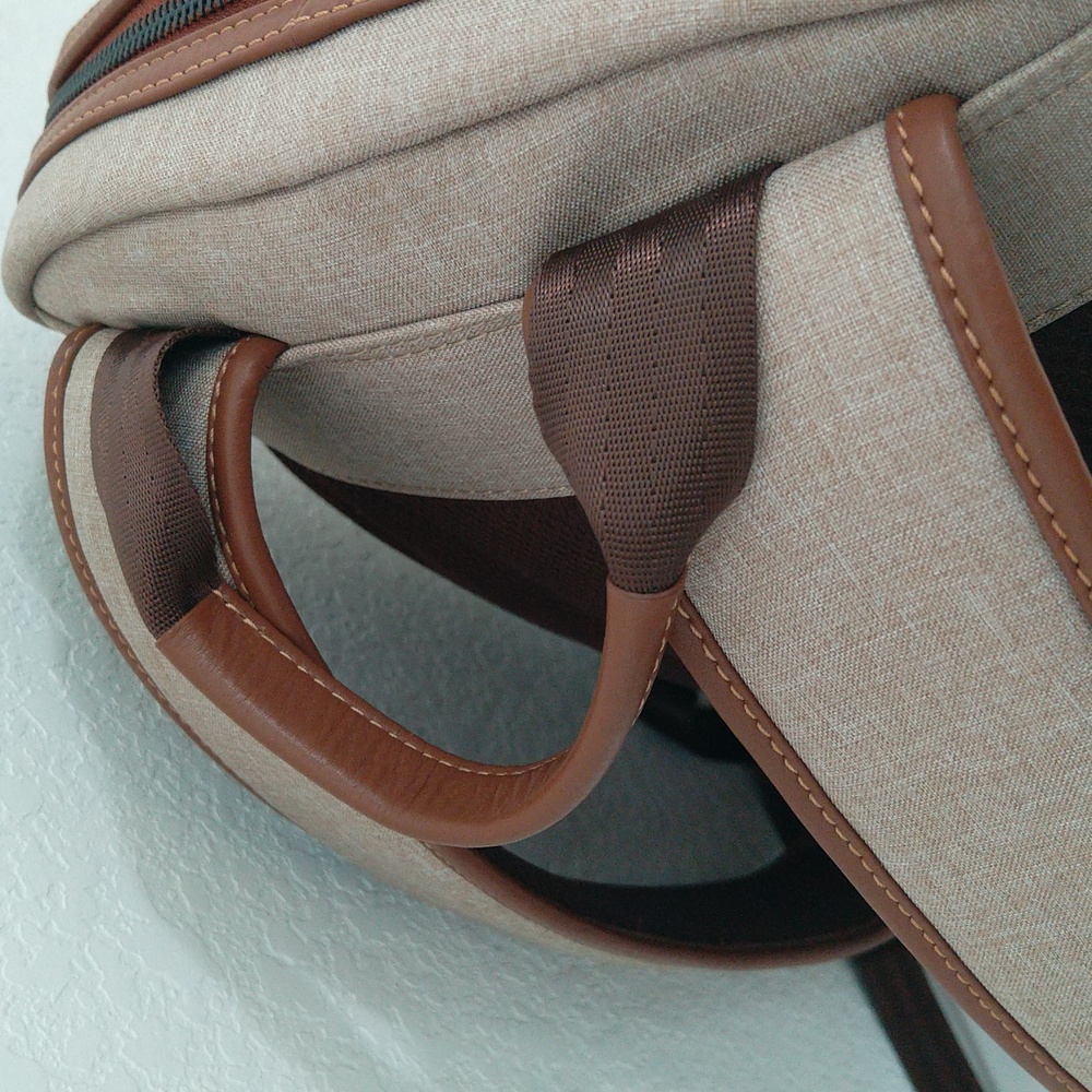 Boconi recycled polyester & leather travel Backpack - Picture 8 of 17